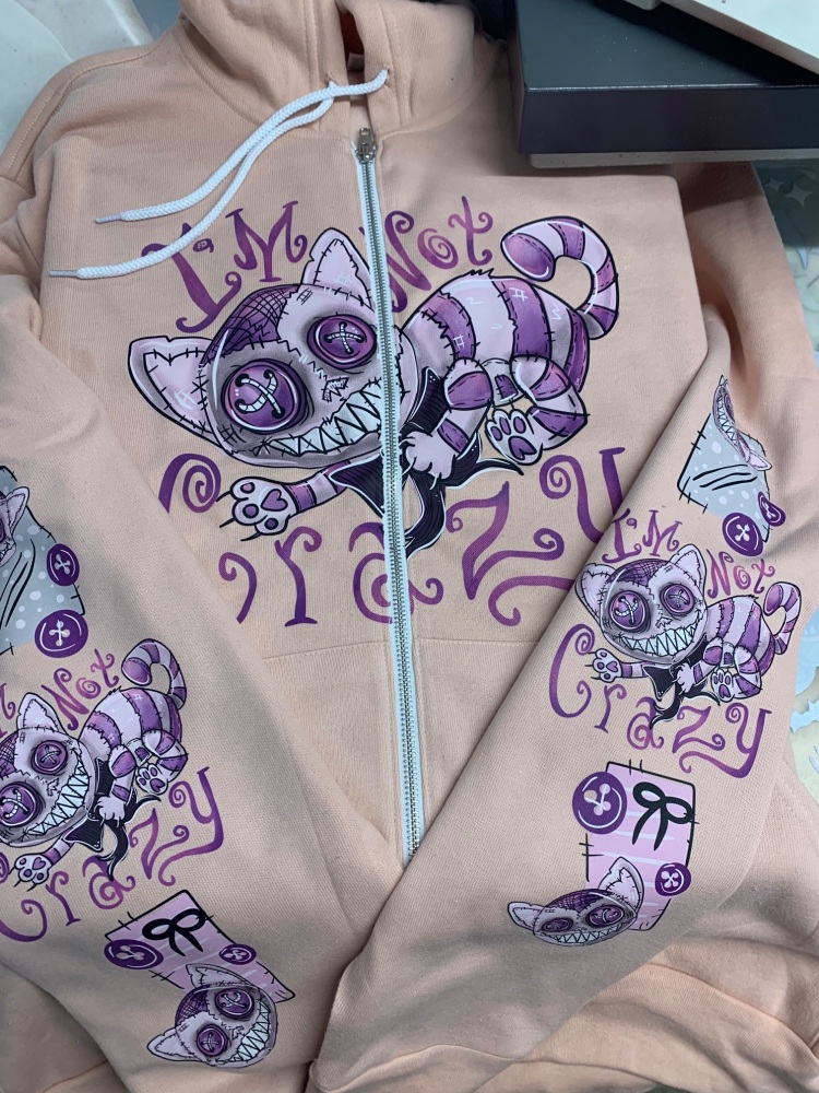 Crazy Cat Zip Hoodie RRP &pound;39.99
