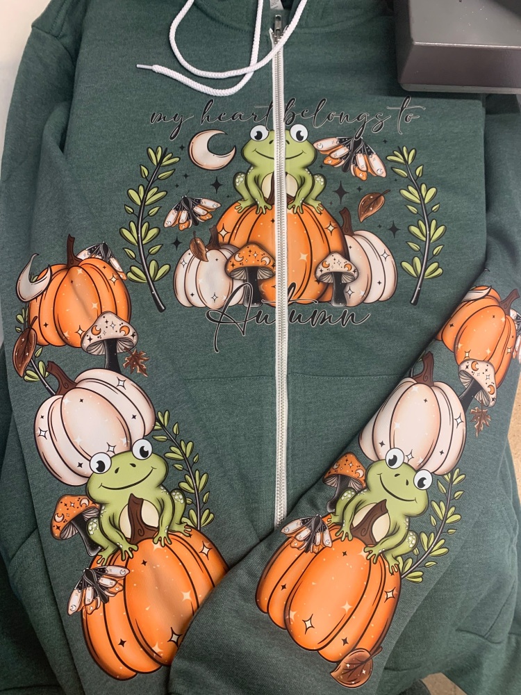 My Heart Belongs zip hoodie Heather Forest RRP &pound;39.99