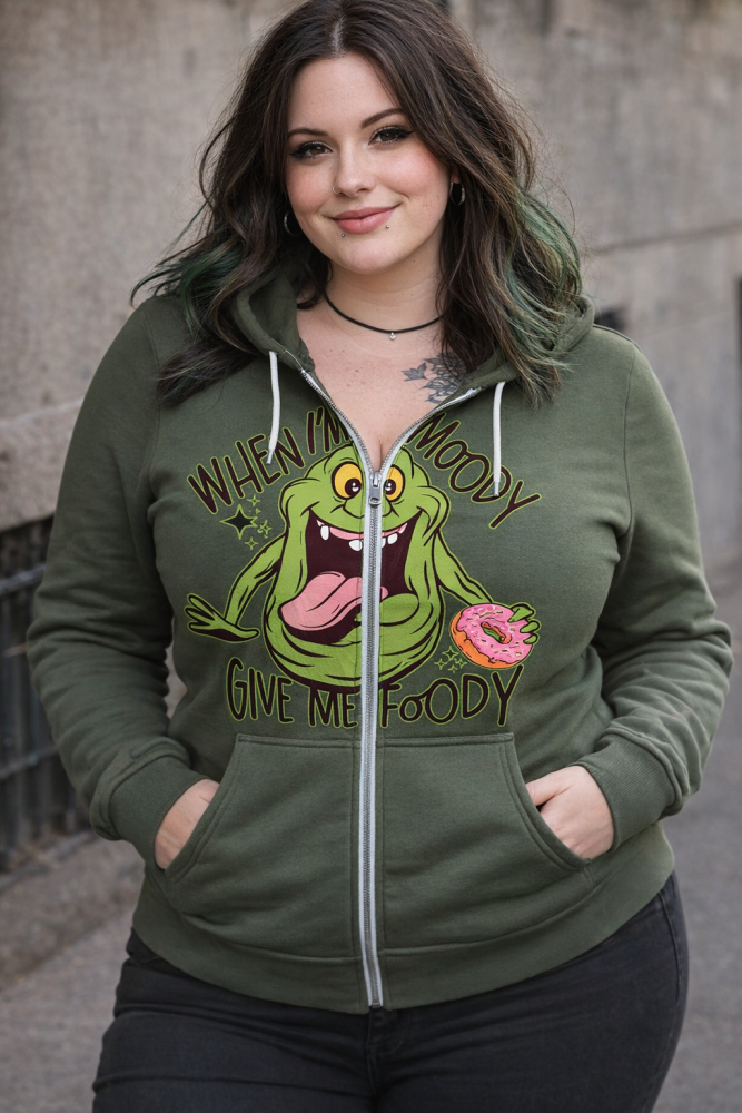 Give Me Foody Zip hoodie Military Green RRP &pound;39.99