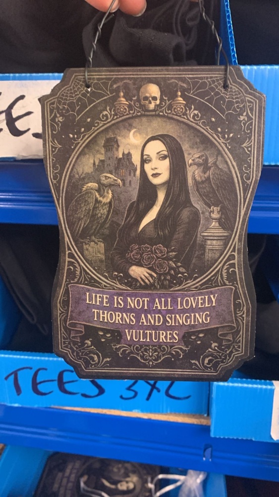 Thorns & Vultures hanging sign