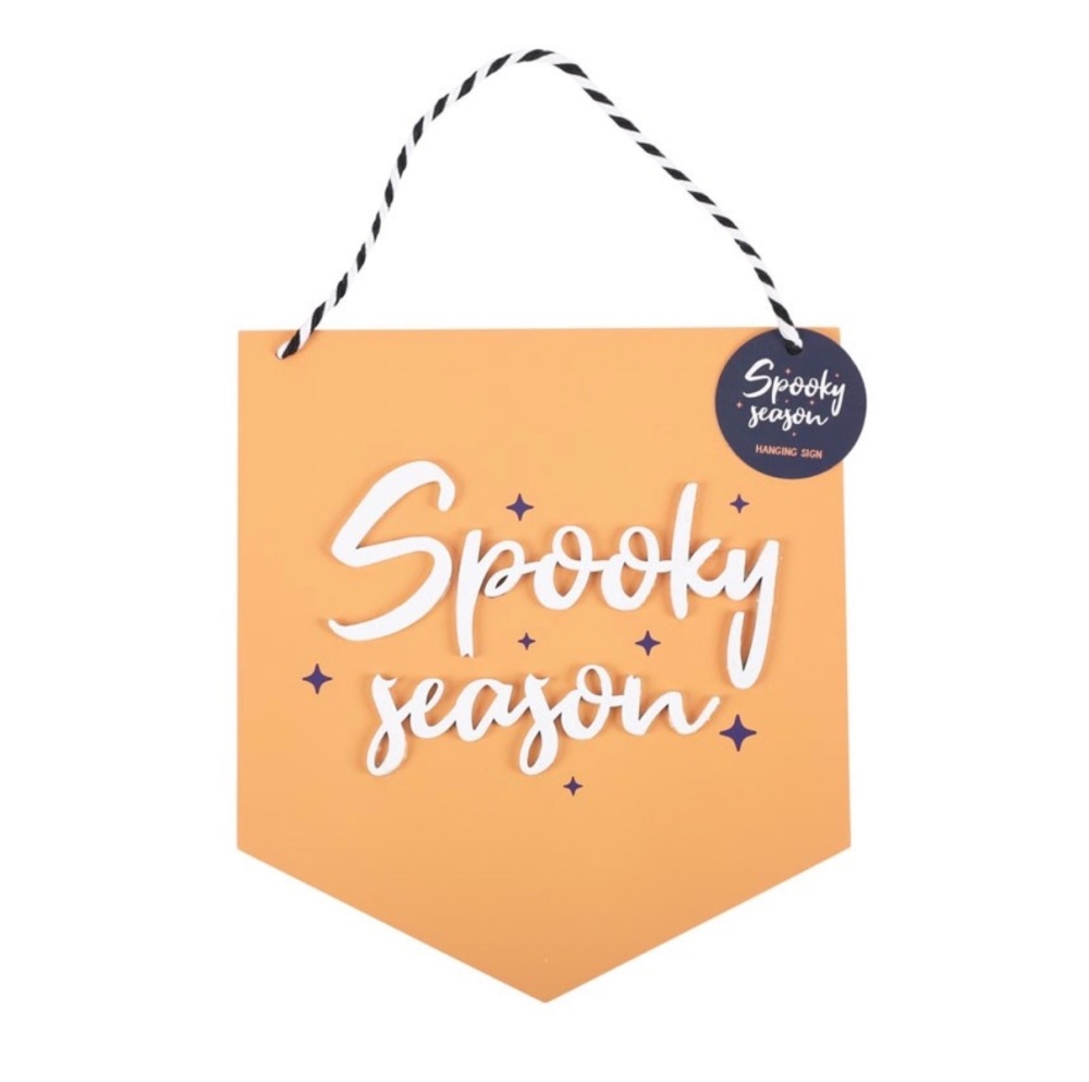 Spooky season orange sign
