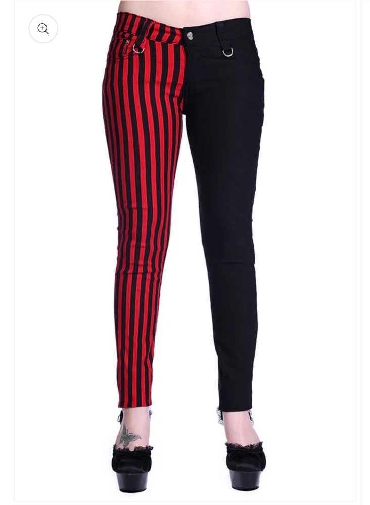 Banned red and black split trousers size small