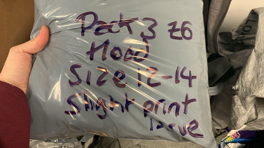 Mystery Pack 3 size 12-14 hood (slight print issue)