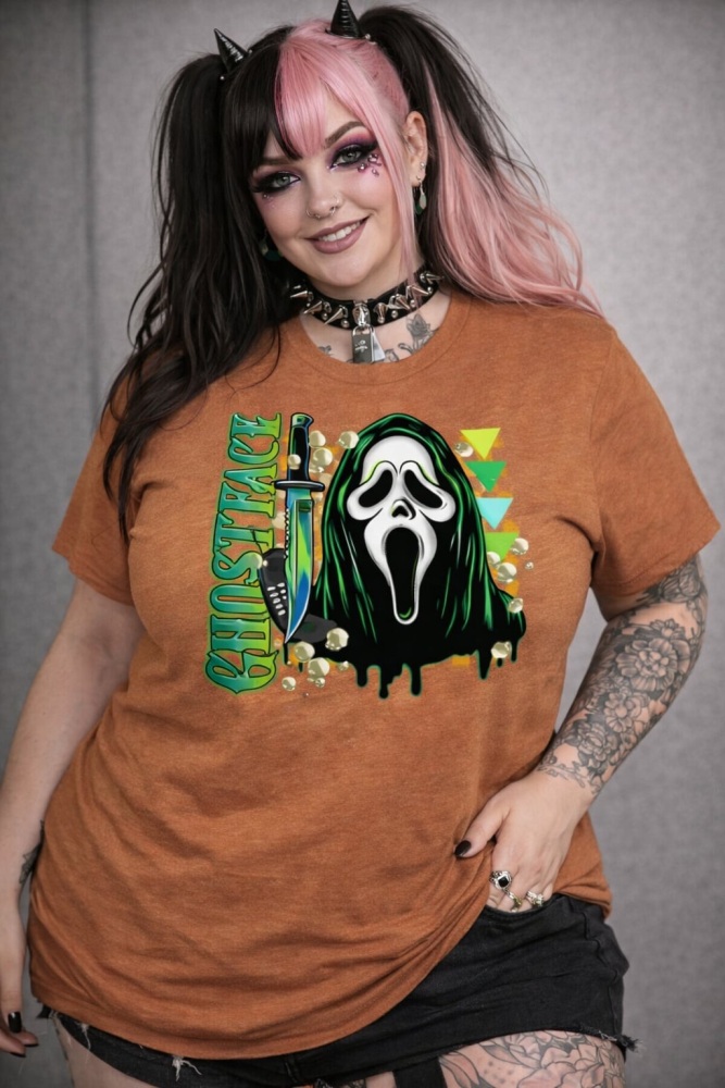 Ghost Face Knife Lumi Heather Autumn t shirt CV01HHEAU