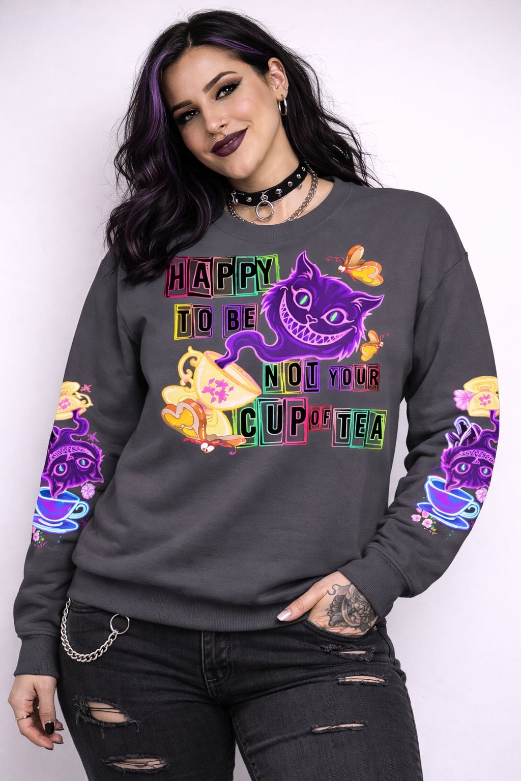 Not Your Cup Of Tea dark greasy sweatshirt BE045