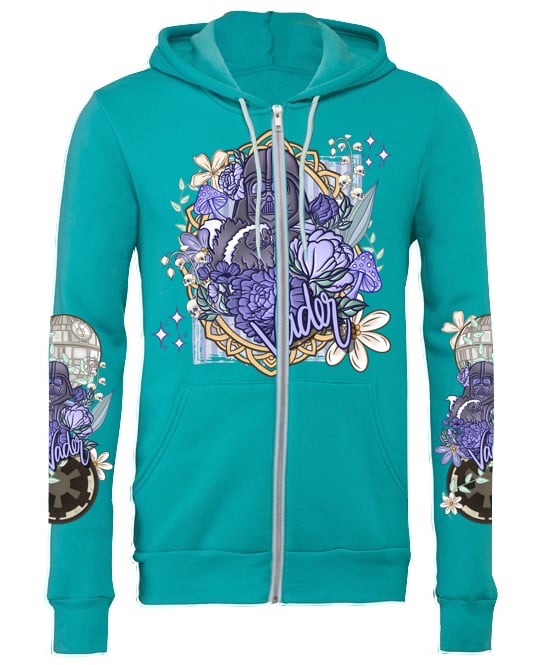 Vader teal zip hood BE106TEAL