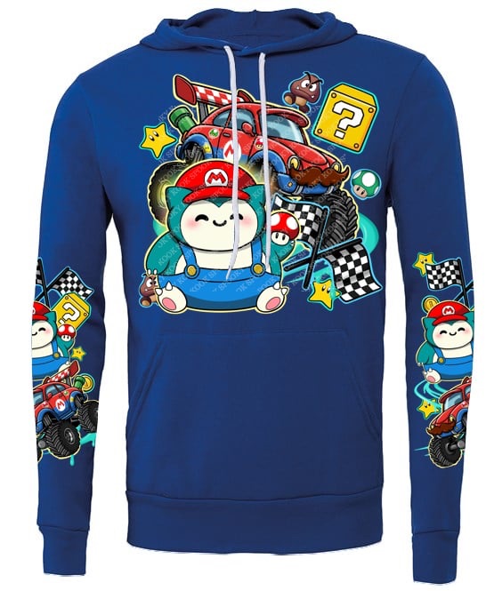 Snorlax Mario royal blue pullover hood BE105TROY