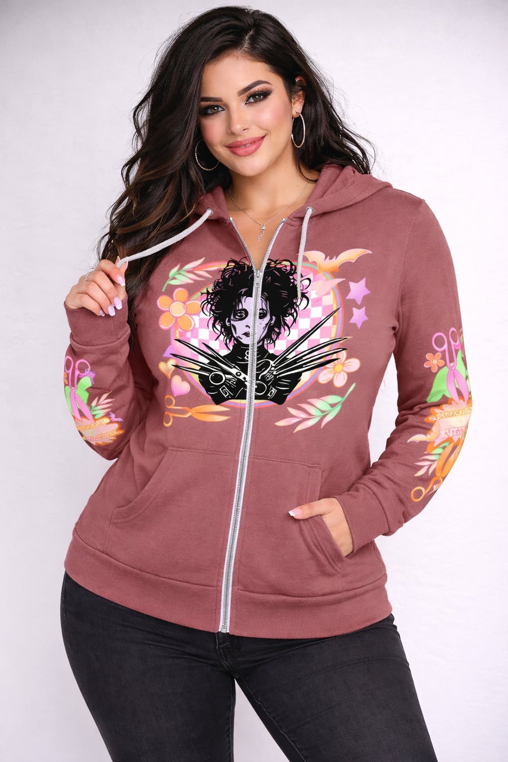 Summer Cuts mauve zip hood BE106MAUV