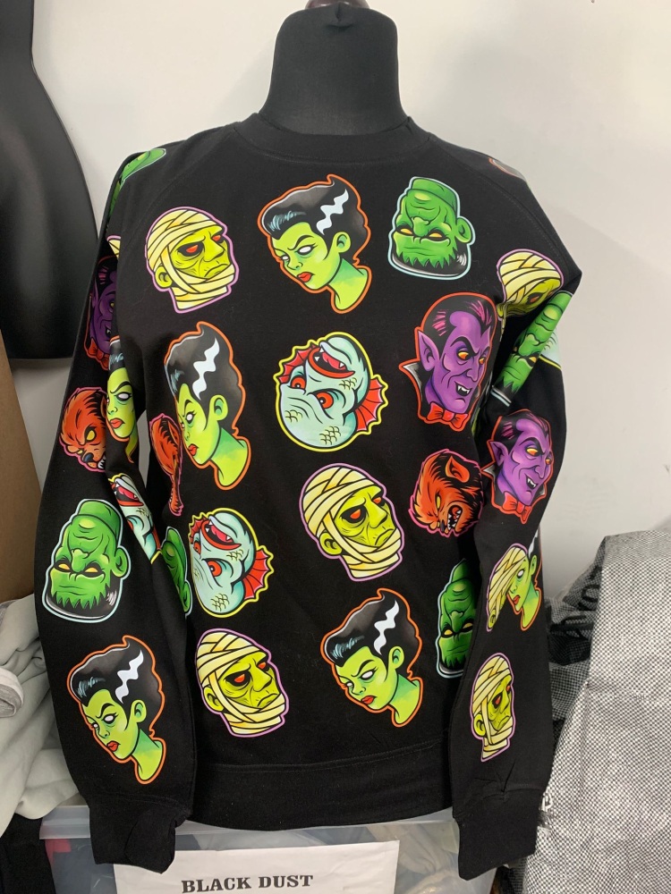Retro Monsters Multi Print Sweatshirt