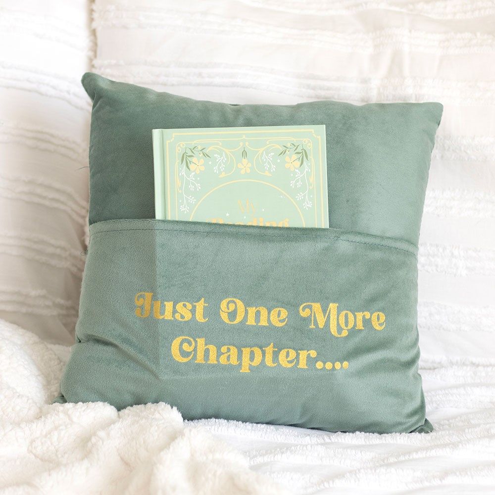 Just One More Chapter Cushion with Book Pocket RRP £15.99