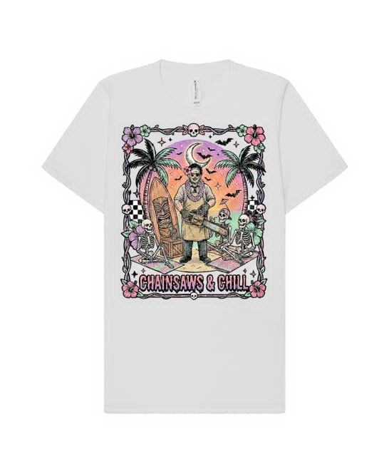 CHAINSAWS AND CHILLS WHITE