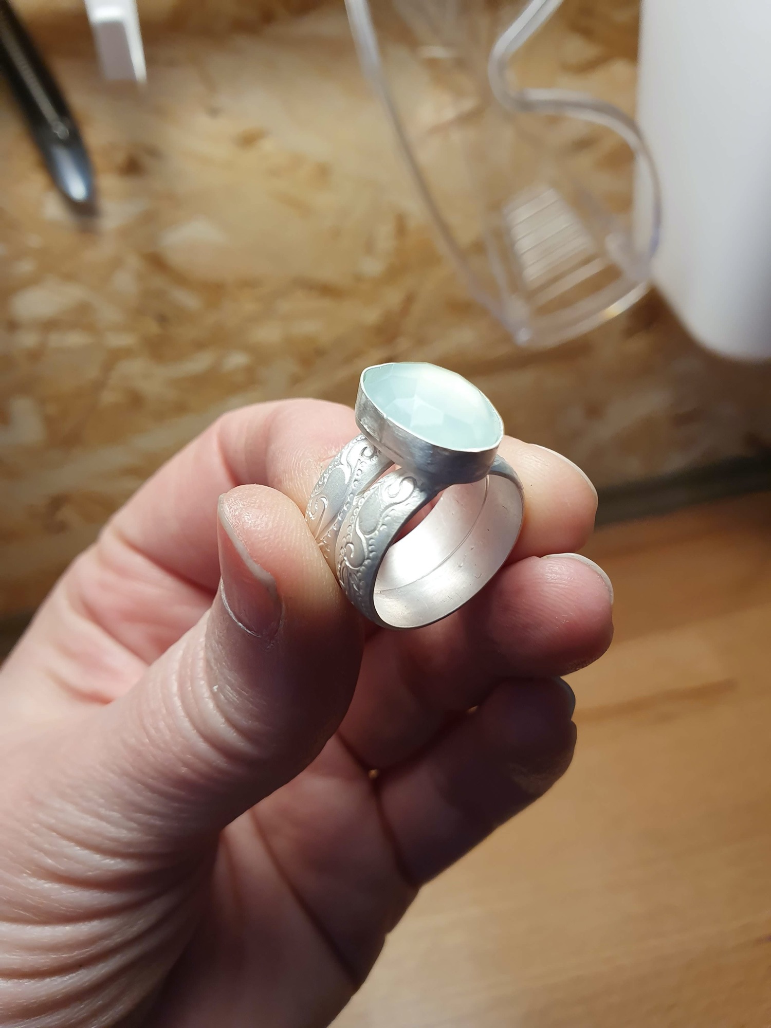 High bezel stone set ring workshop