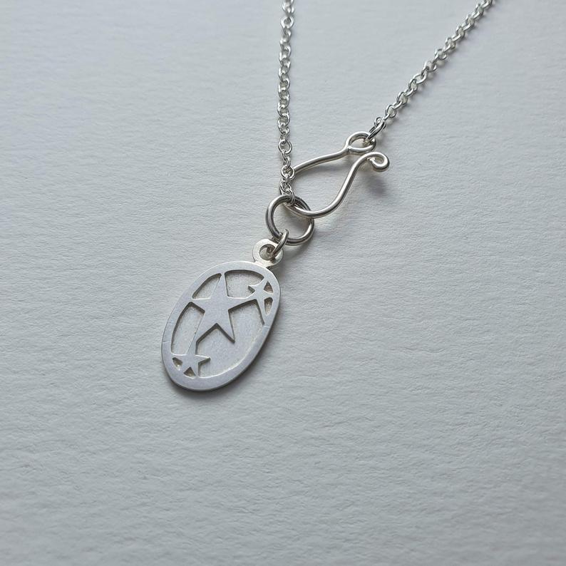 Handmade Silver Reach For The Stars Charm Necklace