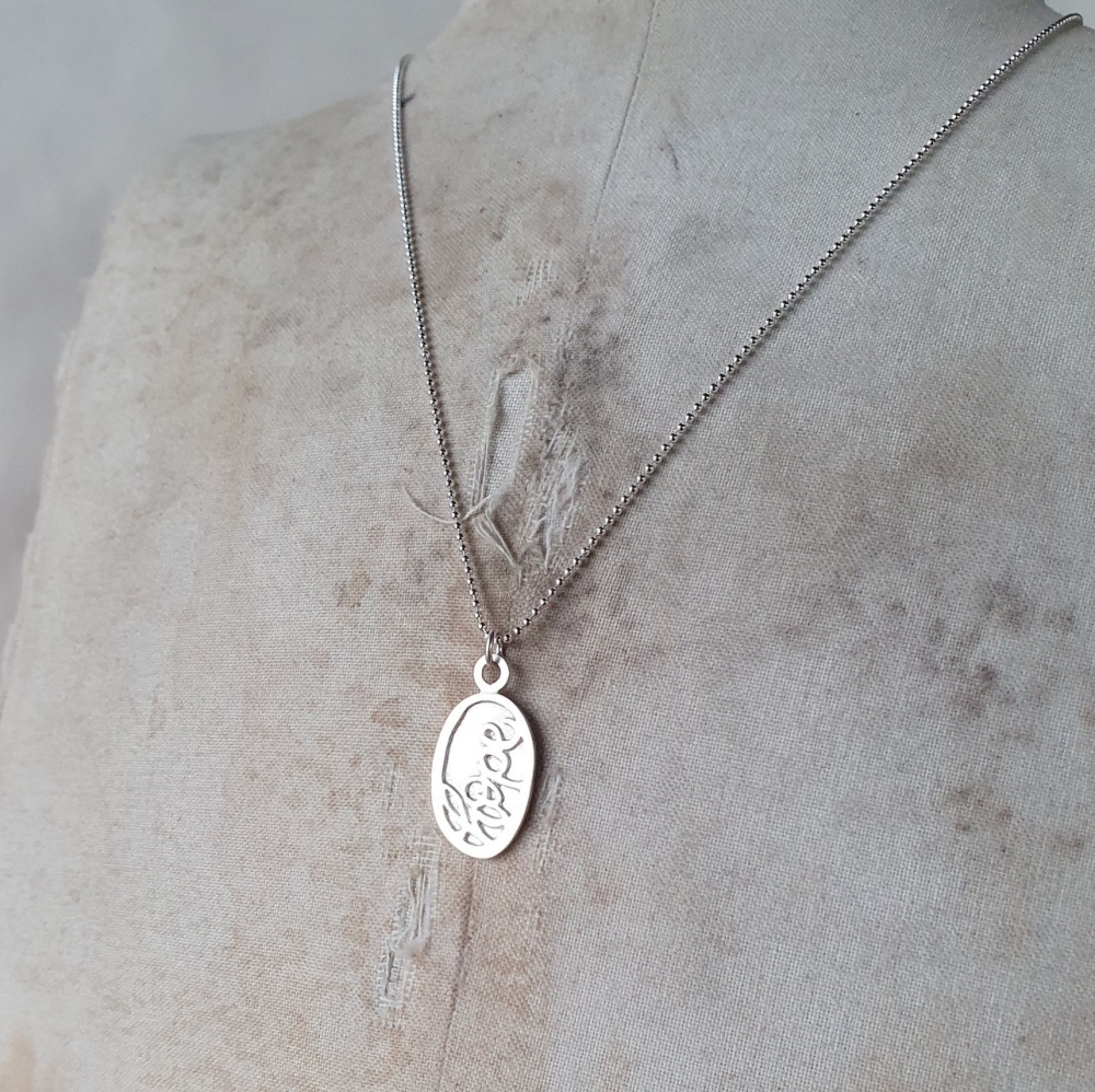 Handmade Silver Hope Charm Necklace