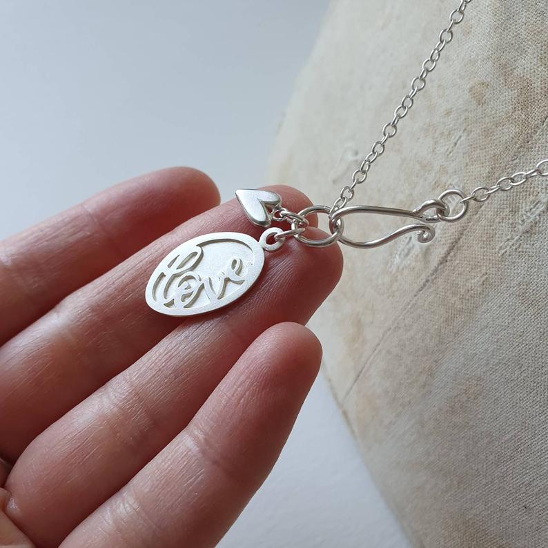 Silver Love Token Charm Necklace