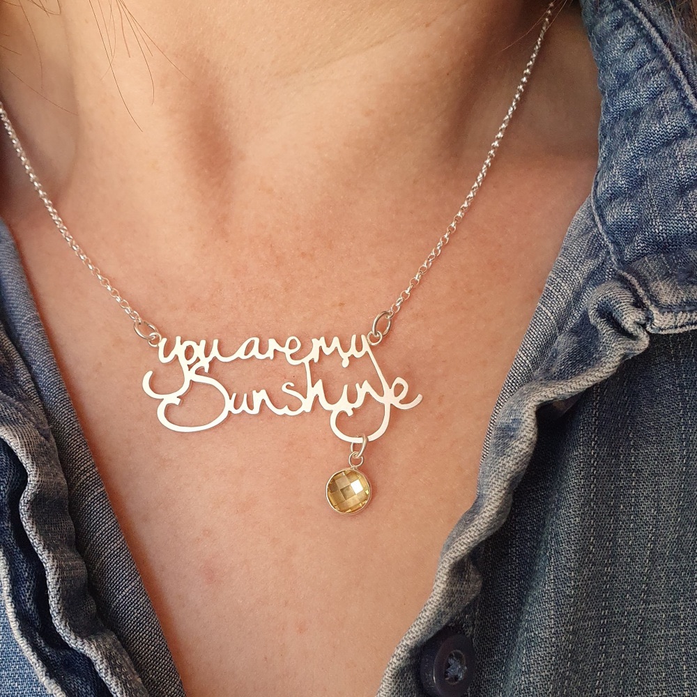 Silver You Are My Sunshine Necklace
