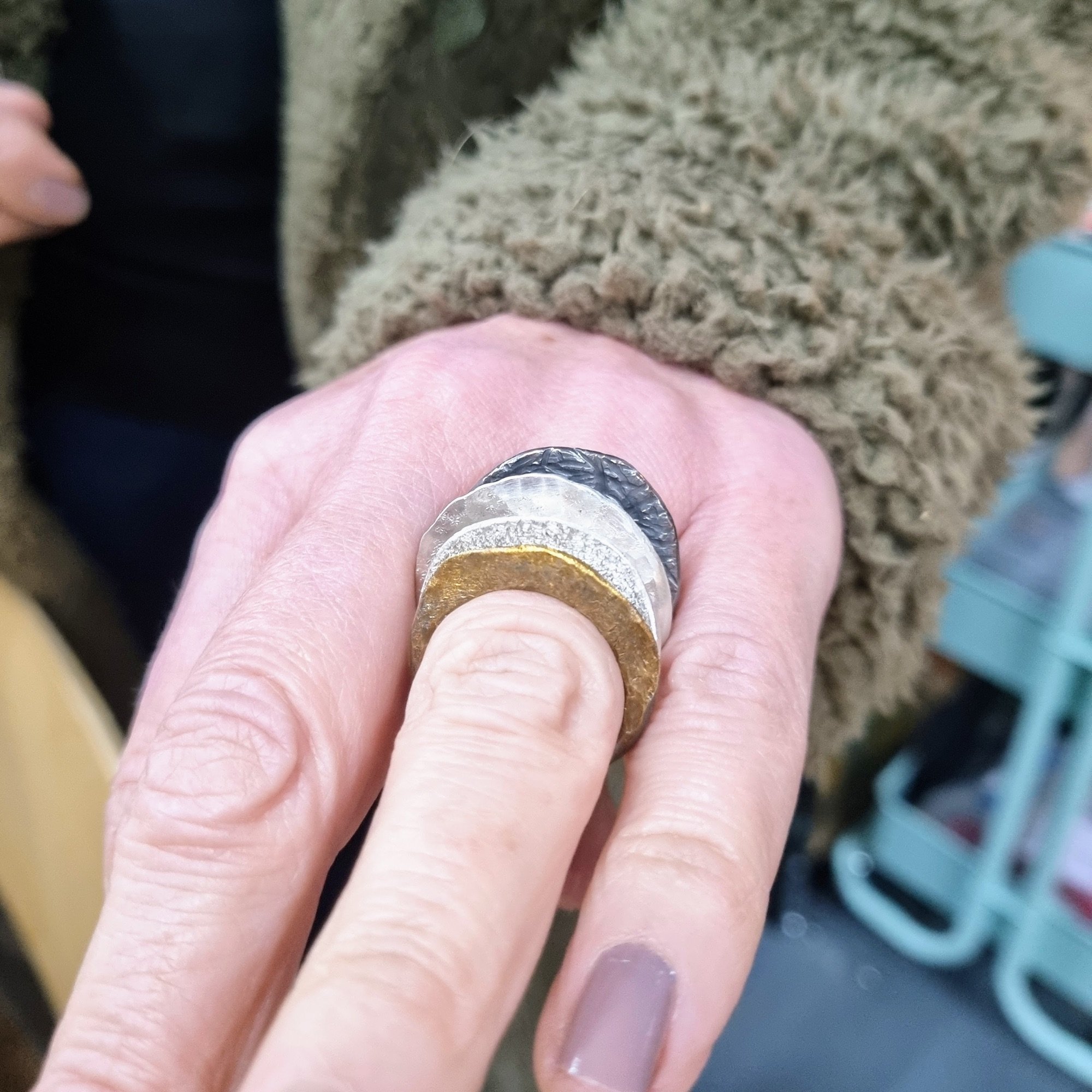 Sharon's textured rings