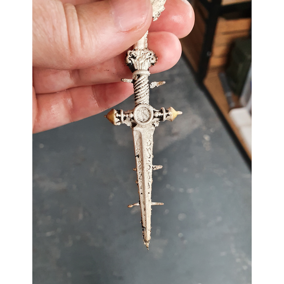 Sand cast silver sword