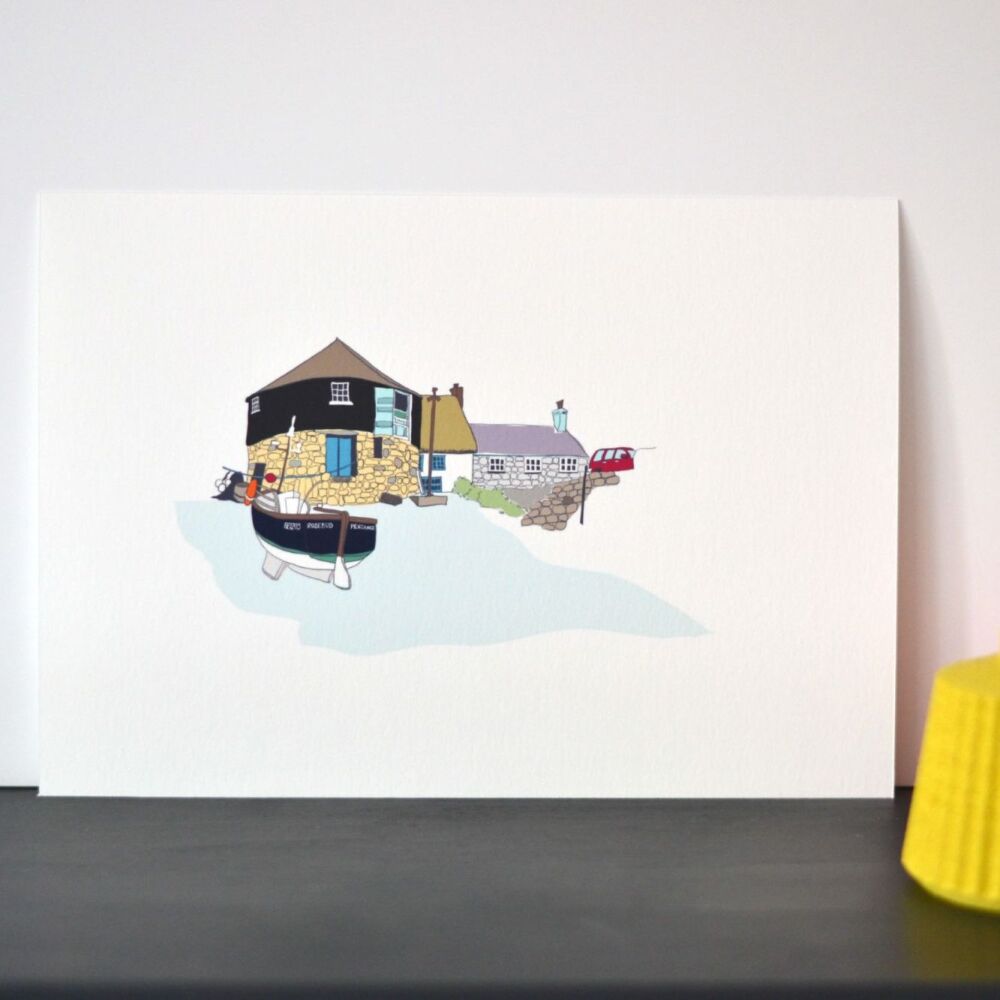 Round House & Capstan Gallery, Sennen Cove,  Art Print