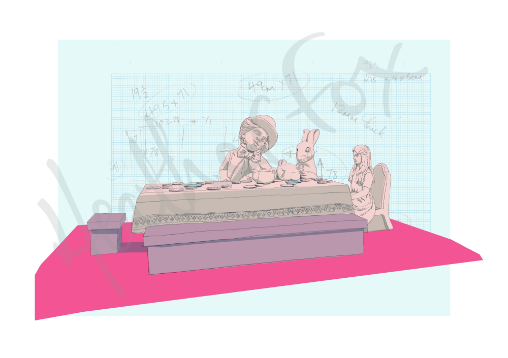 Mad Hatters Tea Party, Golden Square, Warrington - Art Print