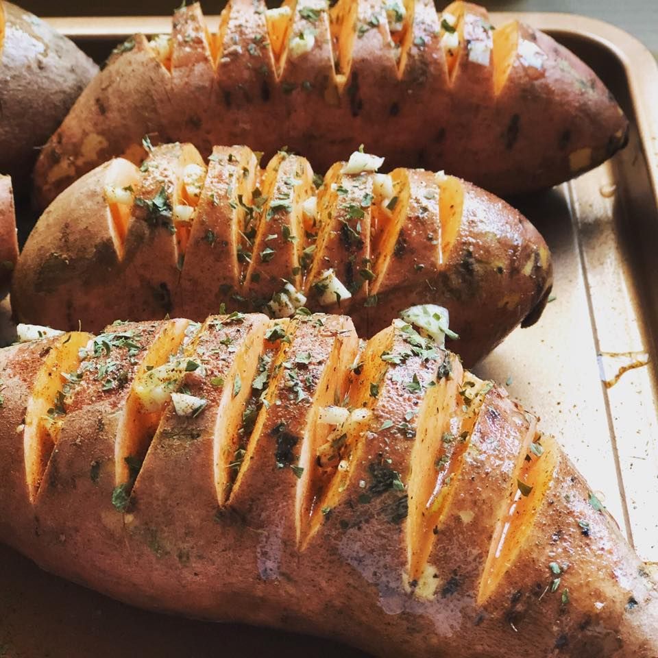 Garlic & Herb Baked Sweet Potato