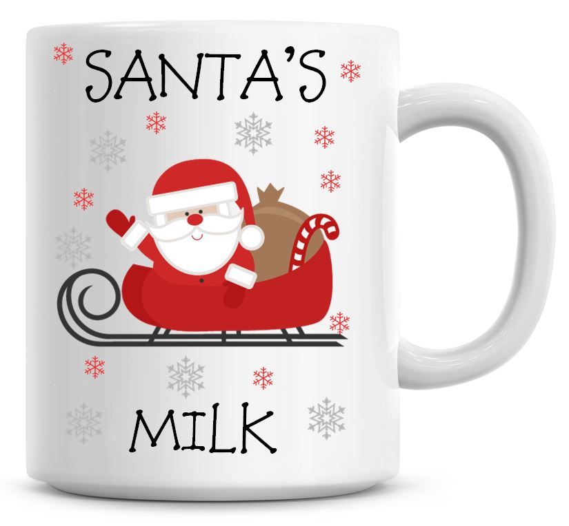 Personalised Named Merry Christmas Santa Sleigh Coffee Mug