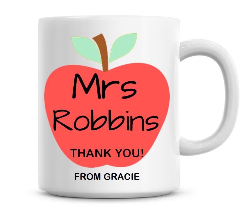 Personalised Red Apple Teacher Gift Coffee Mug