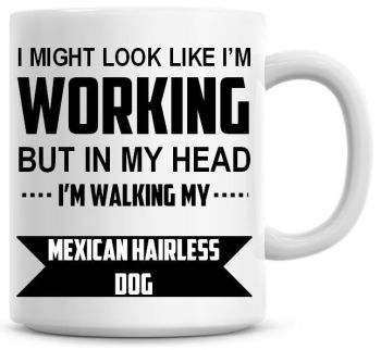 I Might Look Like I'm Working But In My Head I'm Walking My Mexican Hairless Dog Coffee Mug