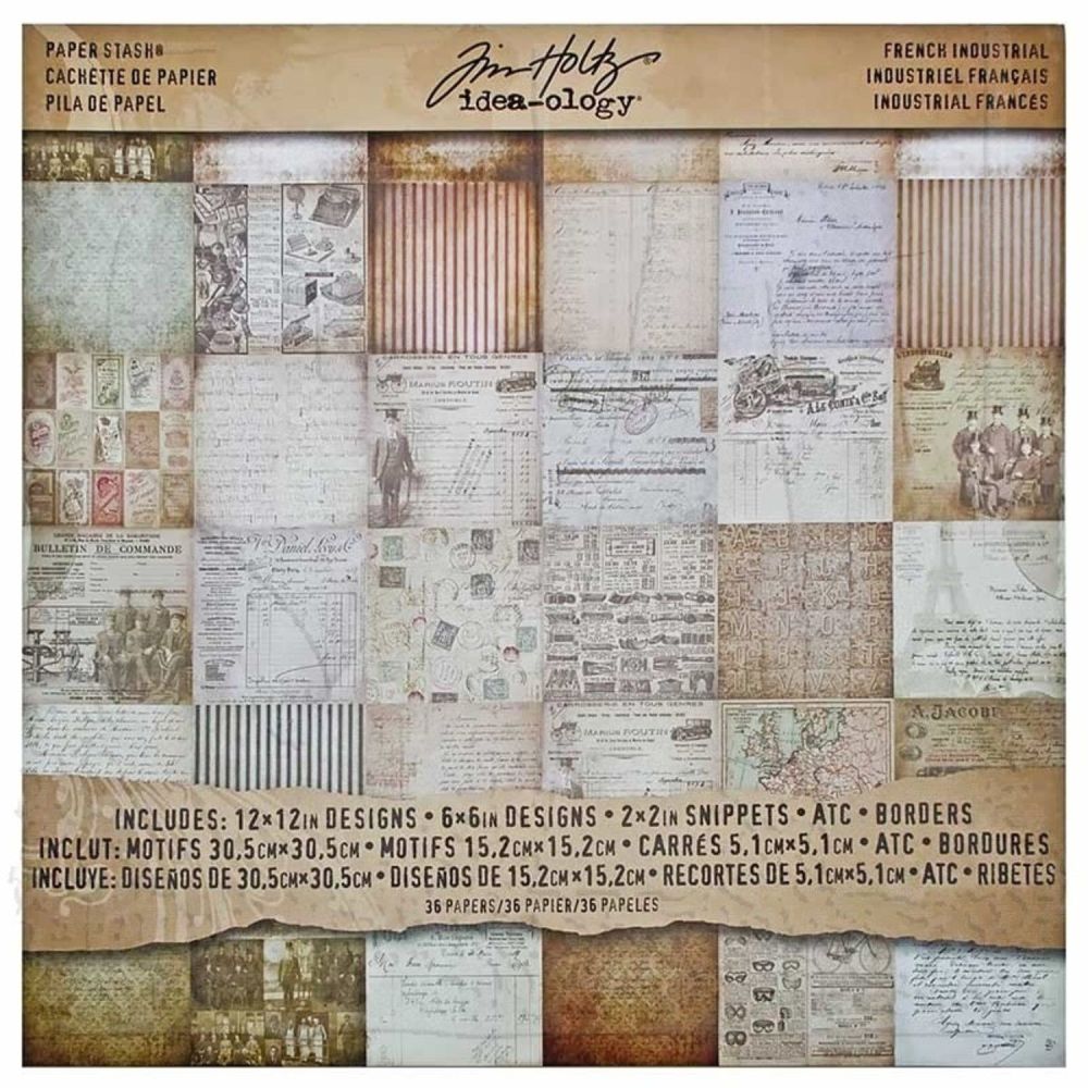 idea-ology 12 x 12 paper pad by Tim Holtz : French Industrial : TH93052
