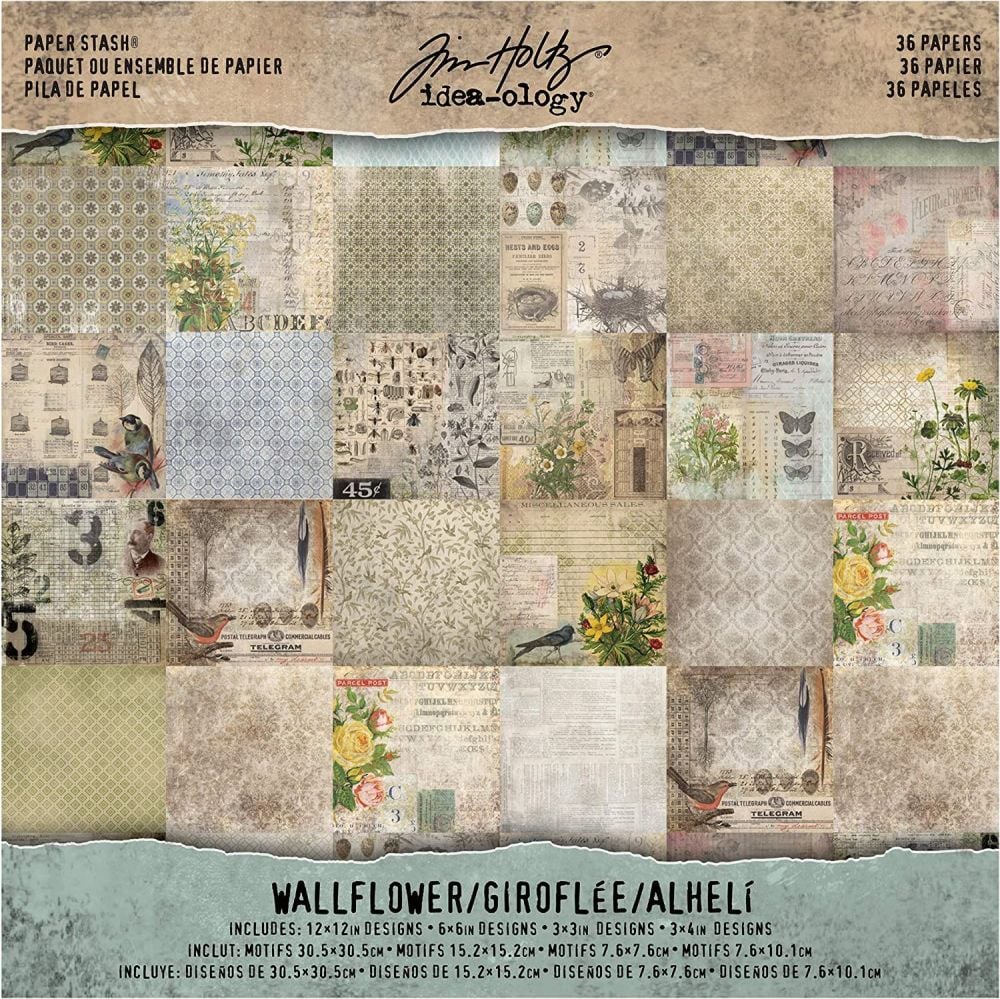 idea-ology 12 x 12 paper pad by Tim Holtz : Wallflower : TH93110