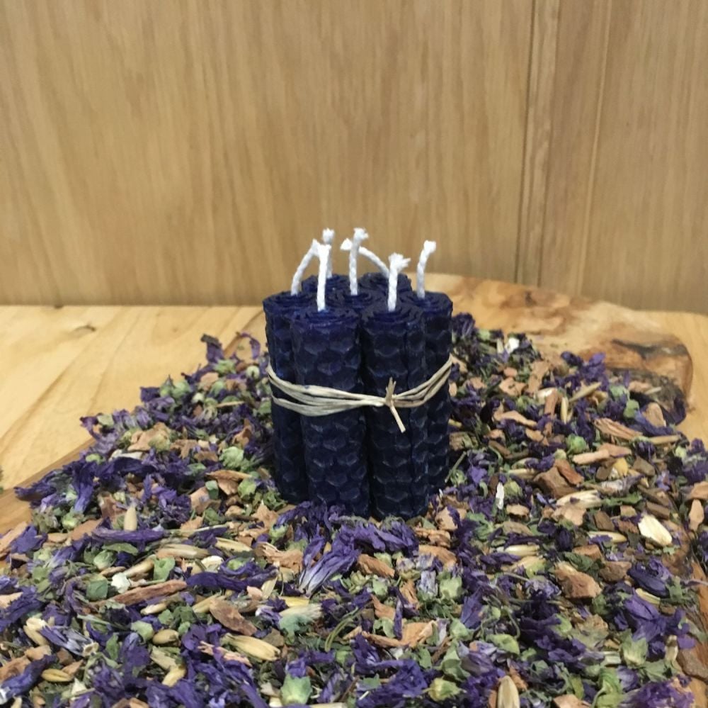 Dark Purple Beeswax Mini Spell Candle