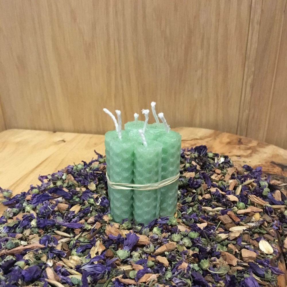 Mint Green Beeswax Mini Spell Candle