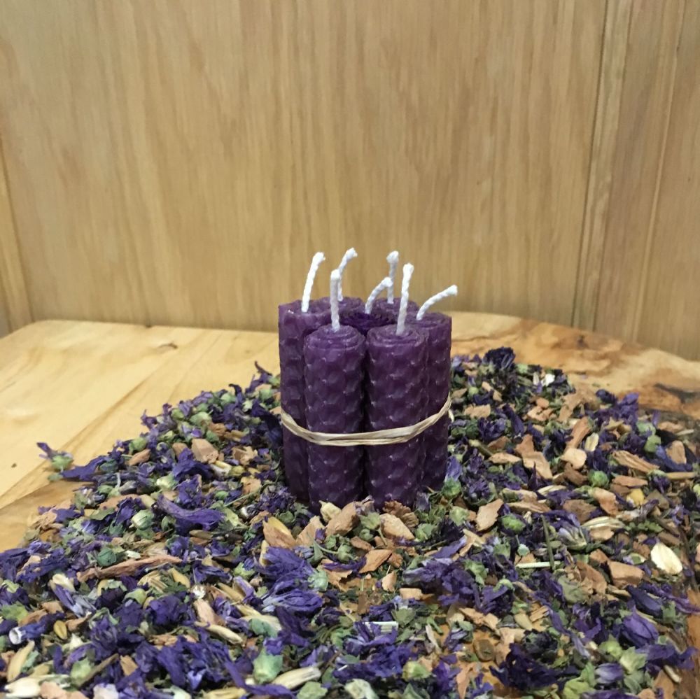 Purple Beeswax Mini Spell Candle