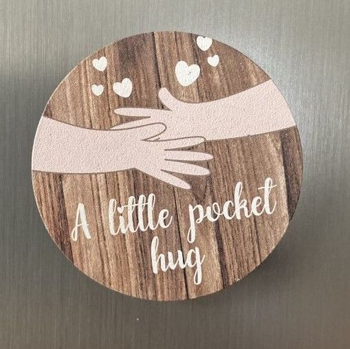 Pocket Hug Magnet Token Wooden Design