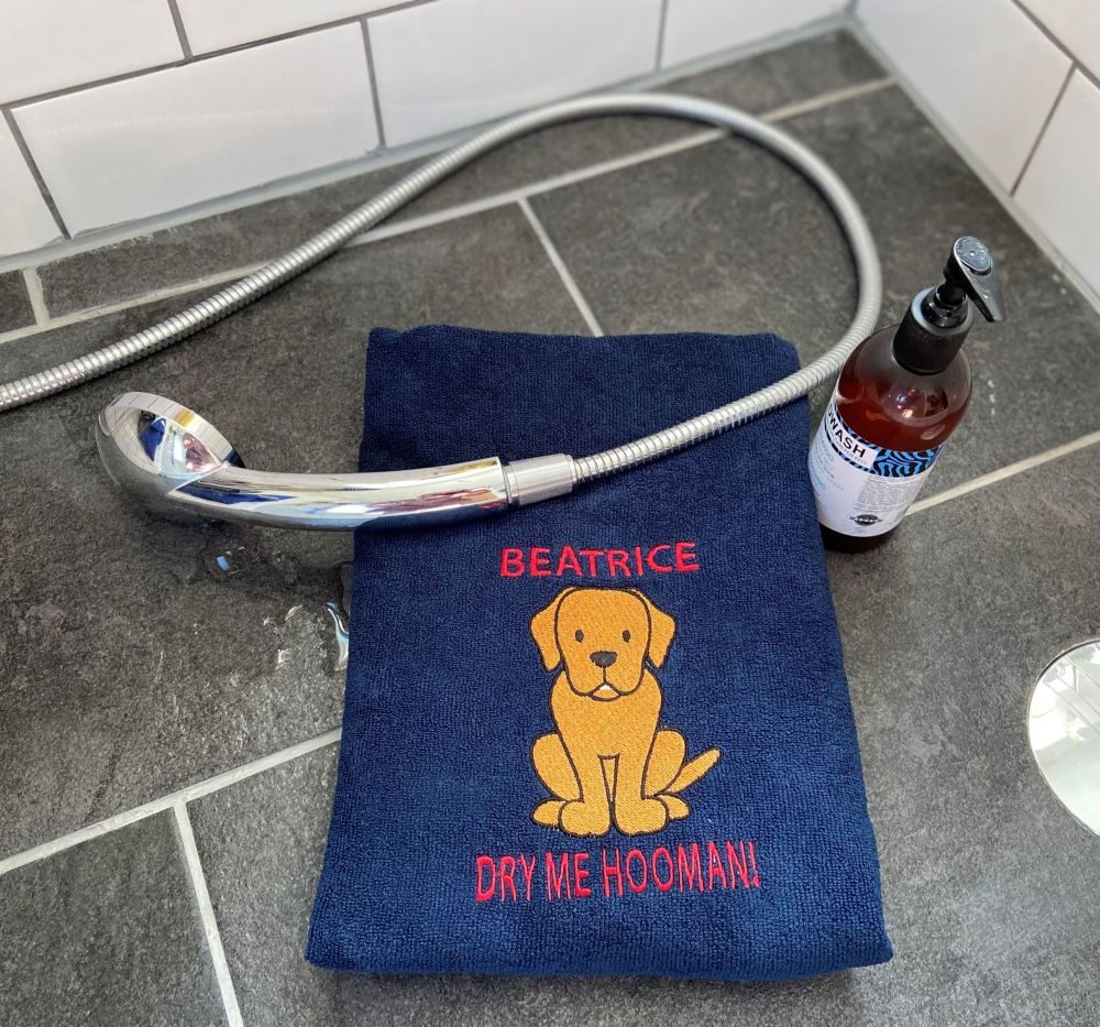Personalised Dog Drying Towel Free postage
