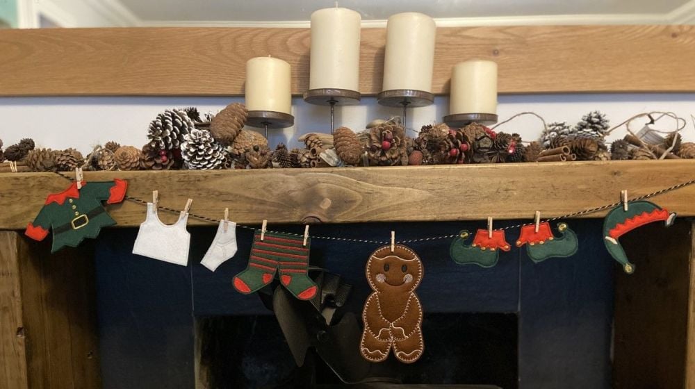 Elf Washing Line | Fireplace bunting | Christmas decoration
