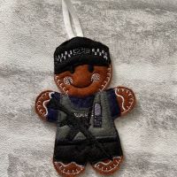 Armed police officer gingerbread hanger