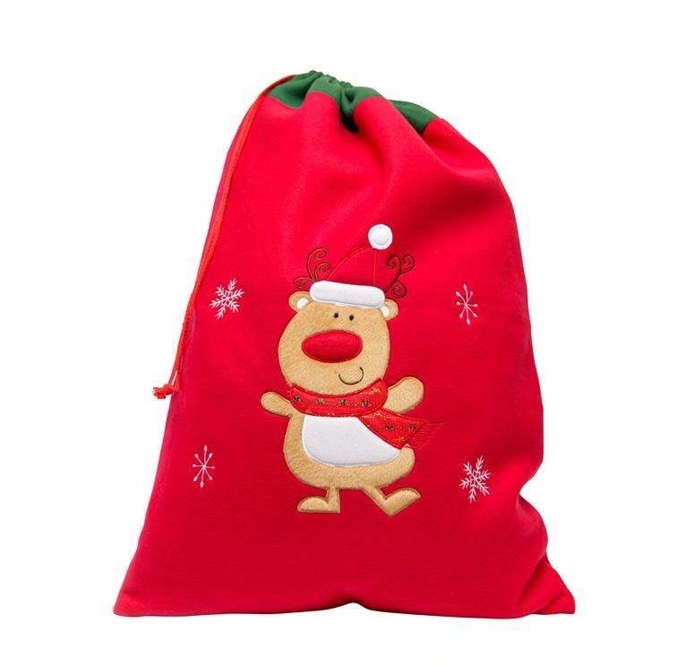 Reindeer Santa sack and matching stocking with personalisation 