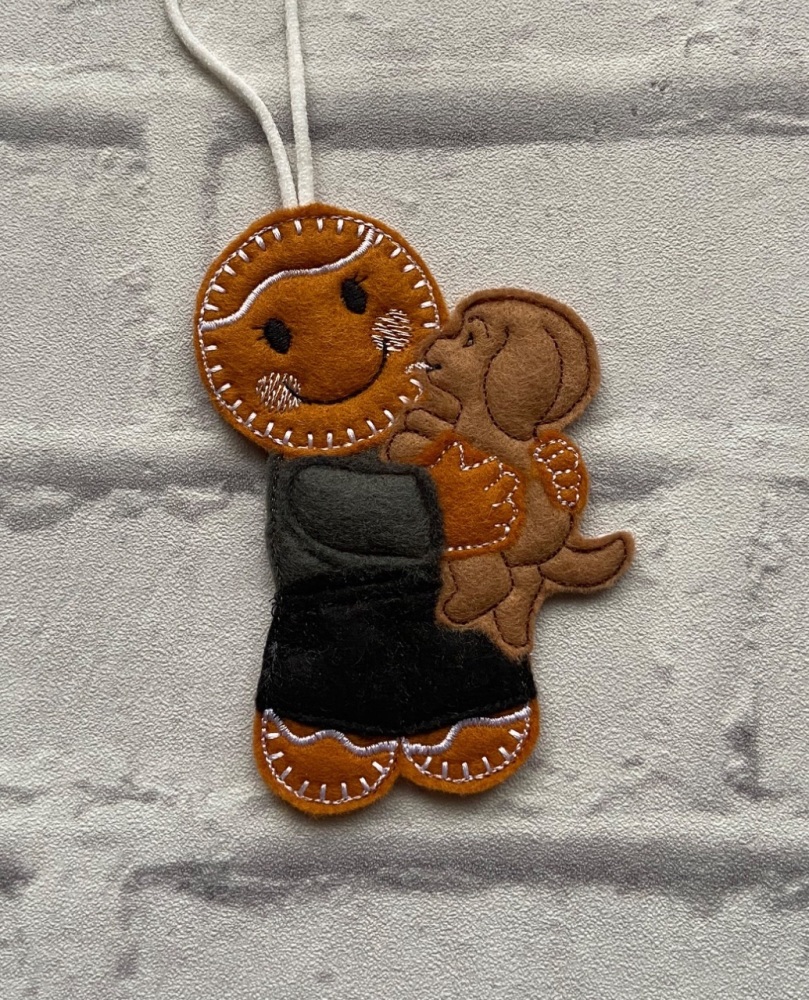 Dog lover gingerbread hanging gift