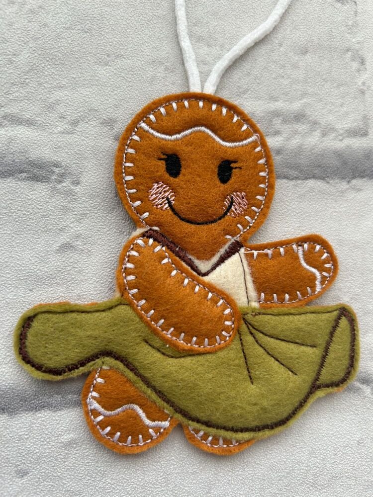 Northern Soul female dancer gingerbread hanging gift