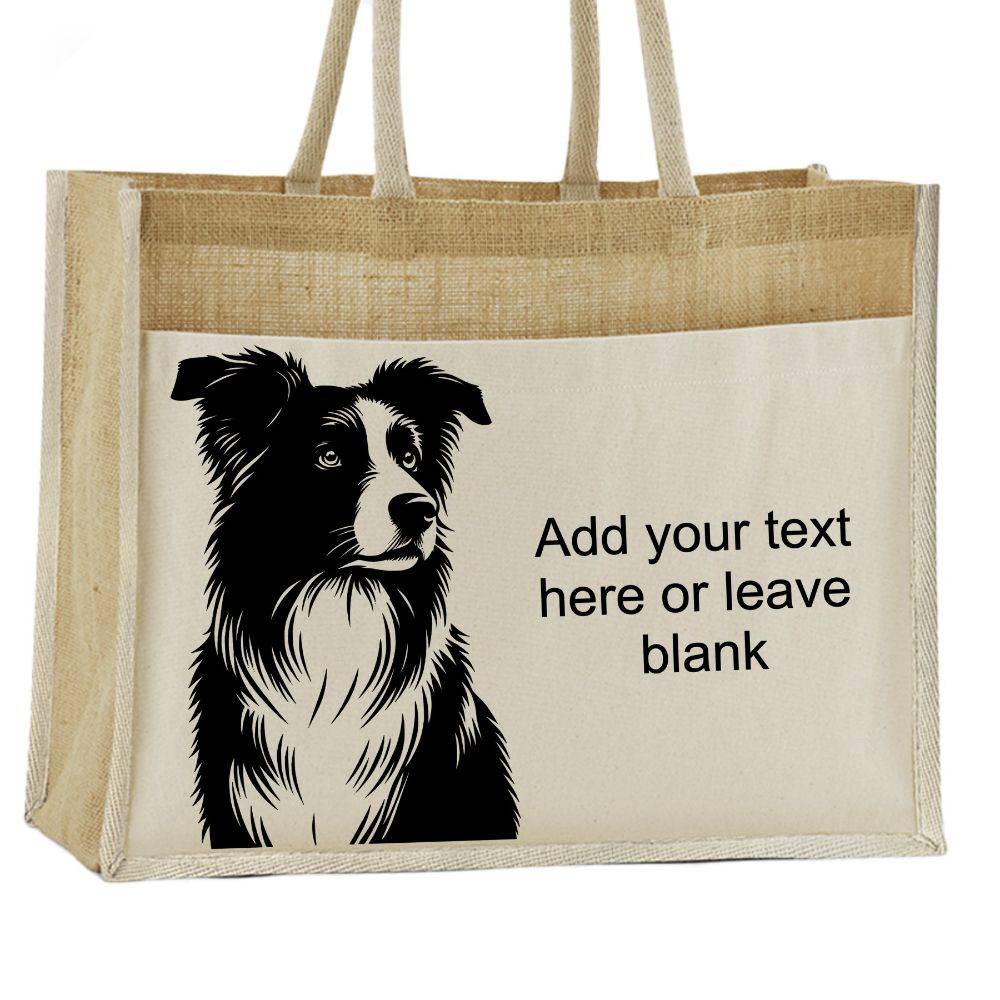 Dog breed canvas and hessian bag