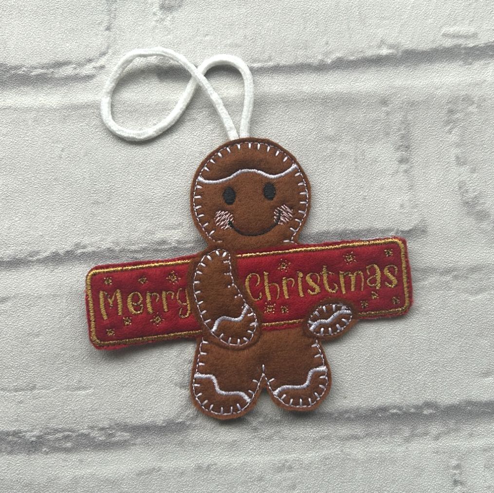 Merry Christmas banner gingerbread hanging gift