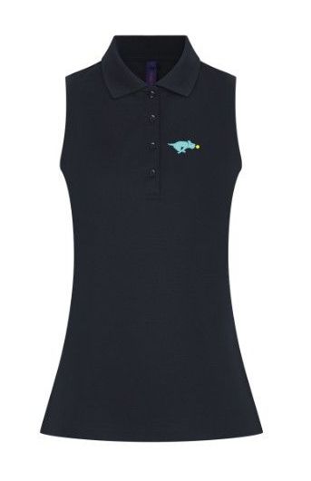 Underdogs ladies sleeveless cool plus navy polo shirt - H477