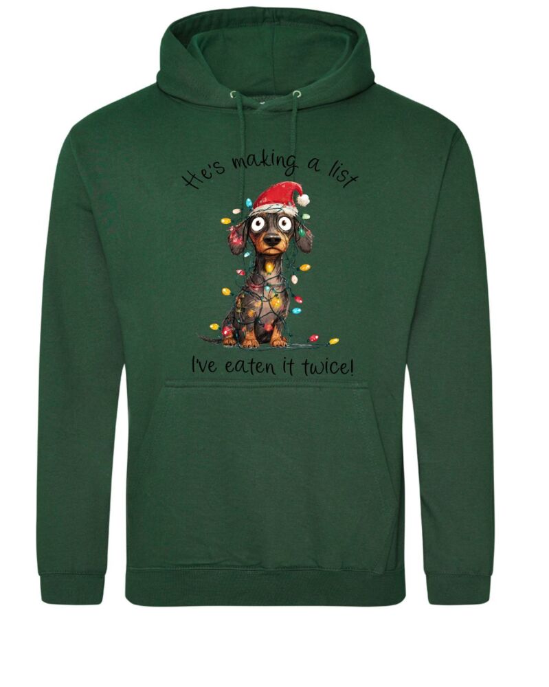 Christmas Jumper for dog lovers 'He's making a list....I've eaten it twice!"