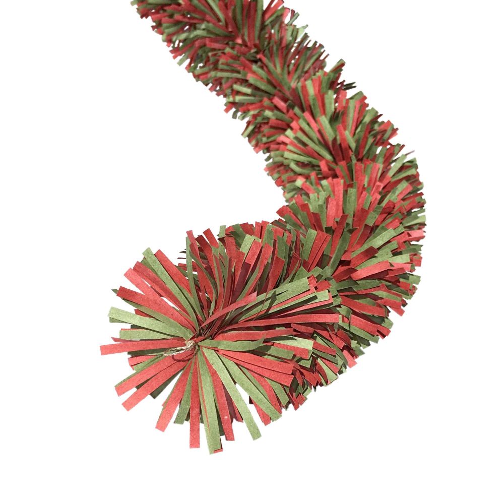 Econtinsel (two colour) Festive Red & Forest Green garland