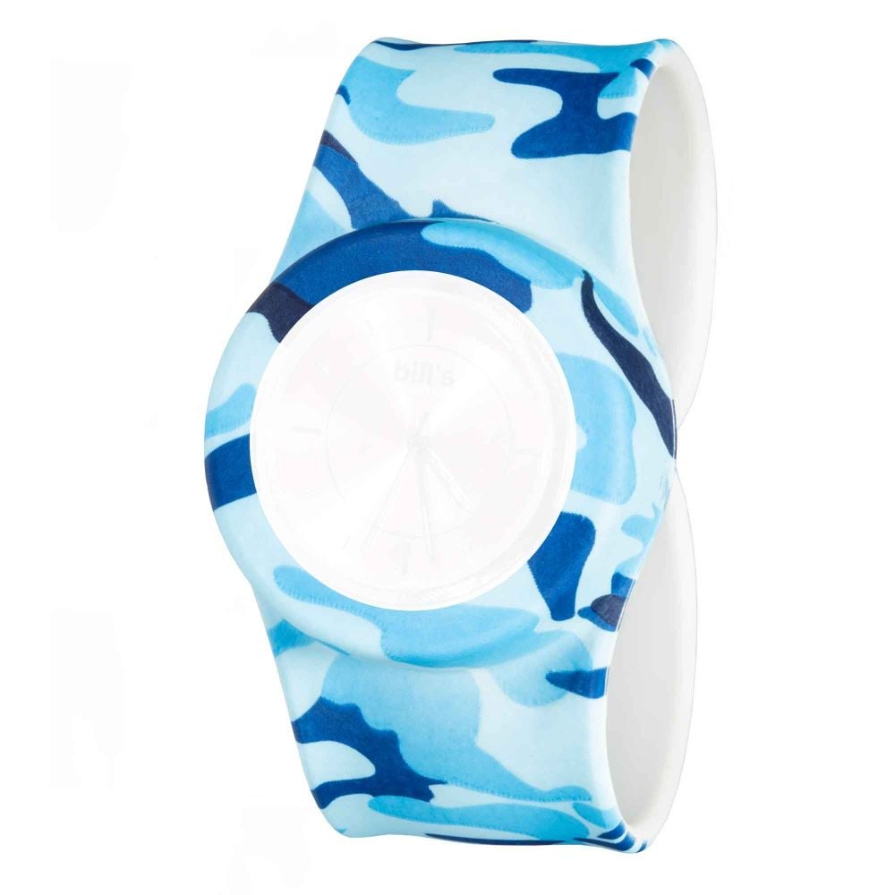 Bills Watches: Classic Collection - Water Print Slap Bands - Blue Camo