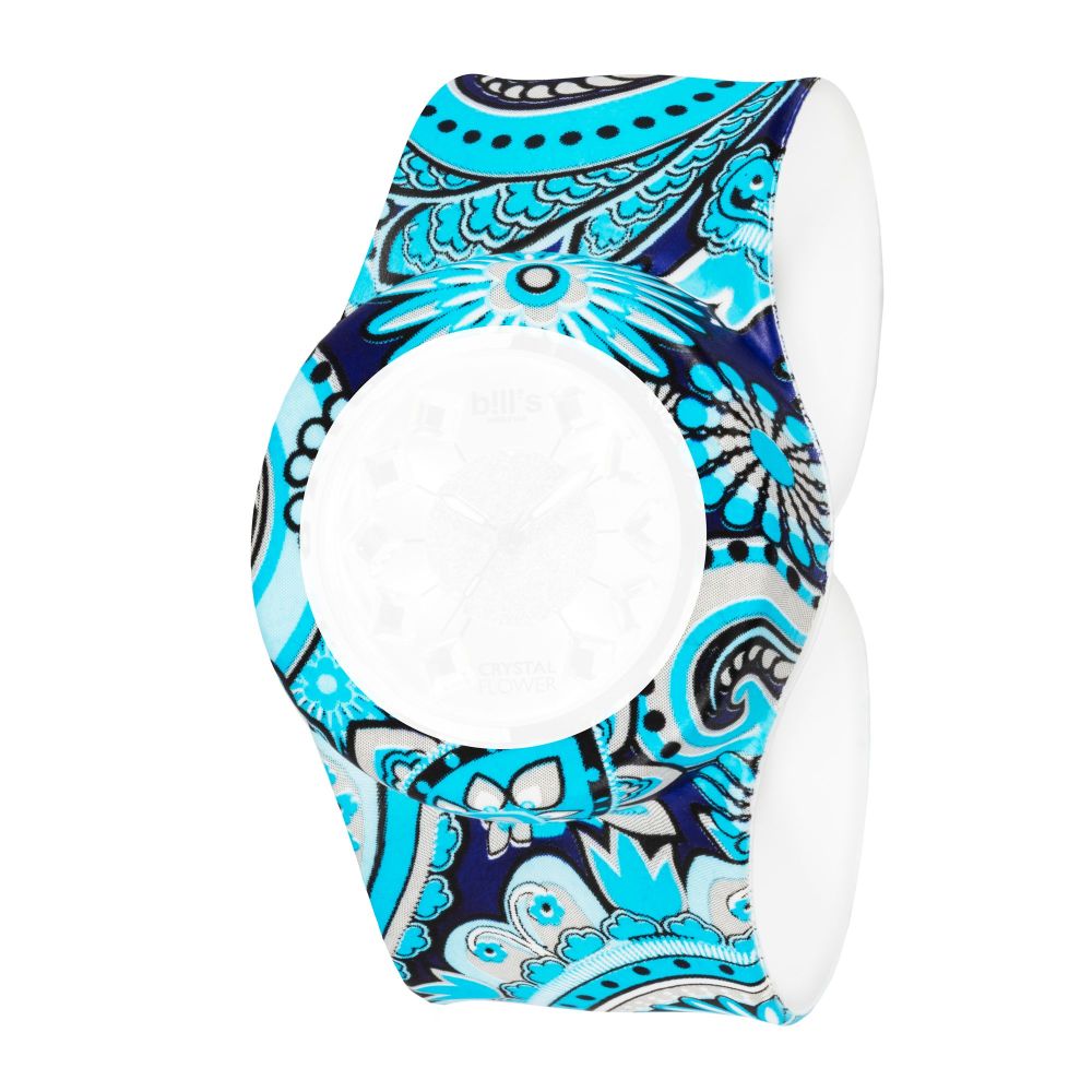 Bills Watches: Classic Collection - Water Print Slap Bands - Blue Reef