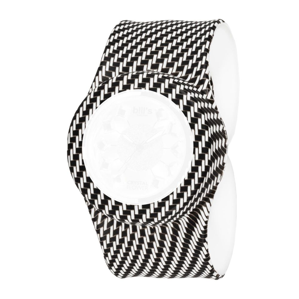 Bills Watches: Classic Collection - Water Print Slap Bands - Carbon White
