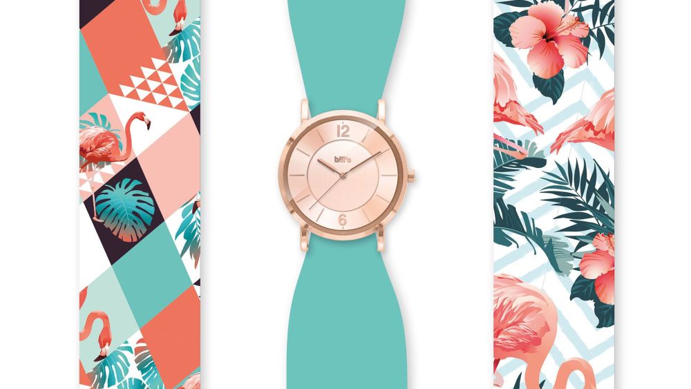 Bills Watches: Trend Collection - Satin Band Collection - Flamingo