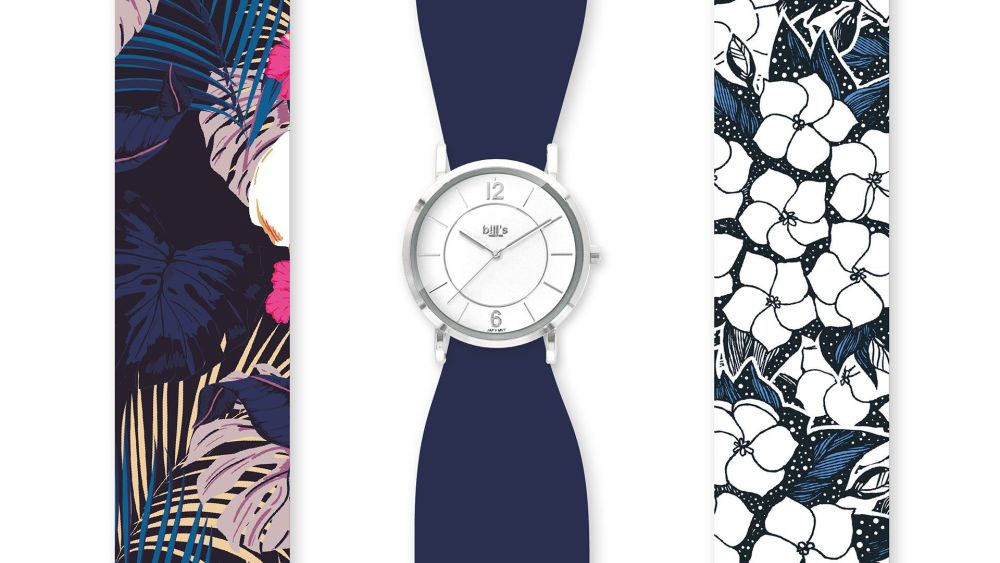 Bills Watches: Trend Collection - Satin Band Collection - Blue Parrot